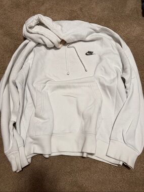 Nike Cream Pullover Hoodie with Embroidered Swoosh